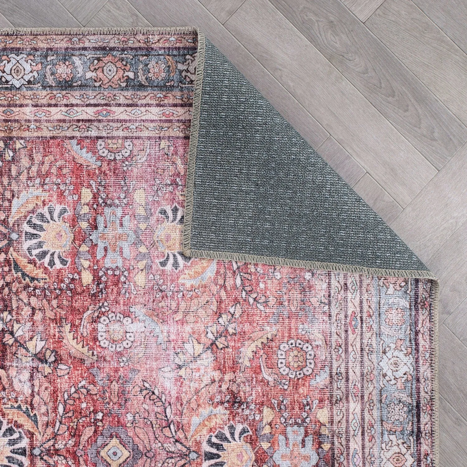 World Rug Gallery Vintage Inspired Machine Washable Non Slip Area Rug