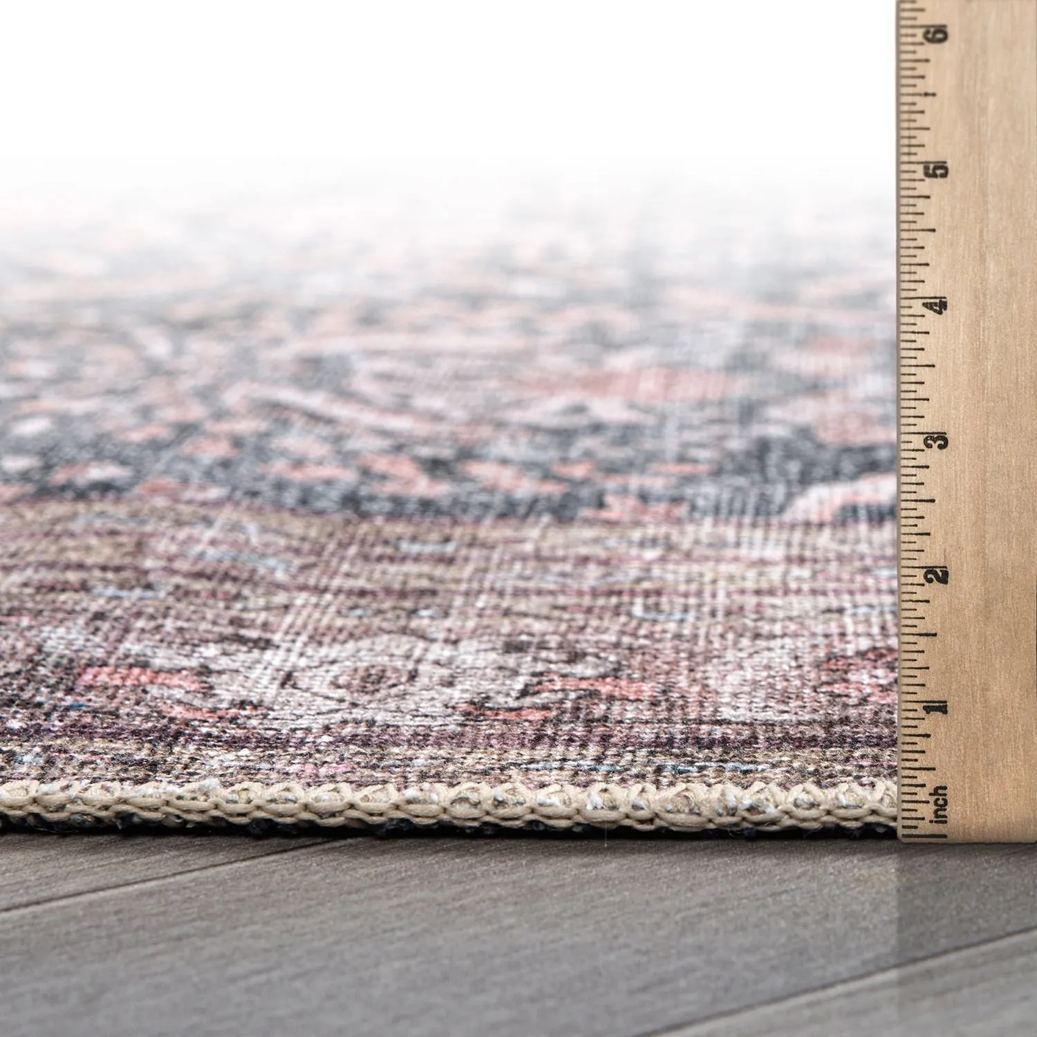 World Rug Gallery Vintage Inspired Machine Washable Non Slip Area Rug