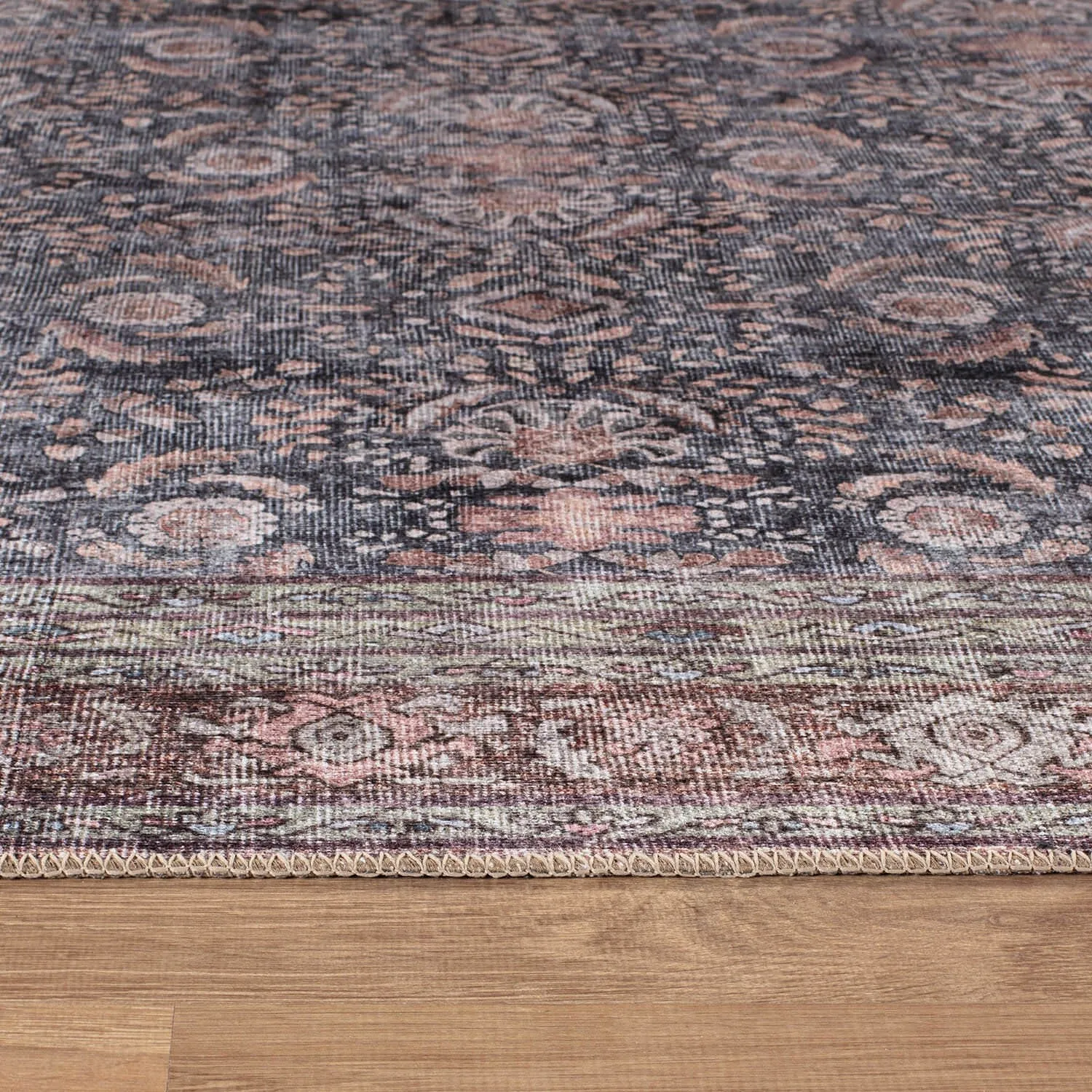 World Rug Gallery Vintage Inspired Machine Washable Non Slip Area Rug