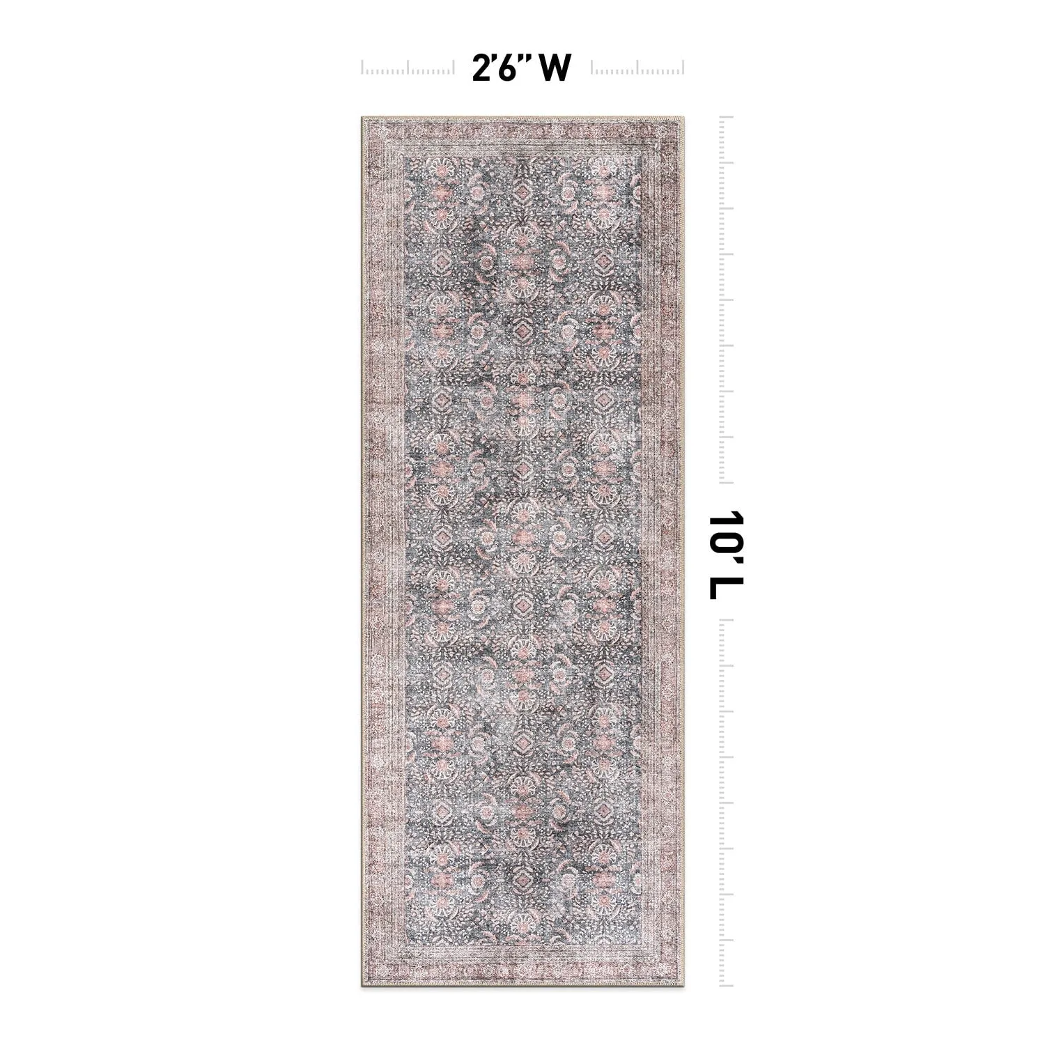 World Rug Gallery Vintage Inspired Machine Washable Non Slip Area Rug