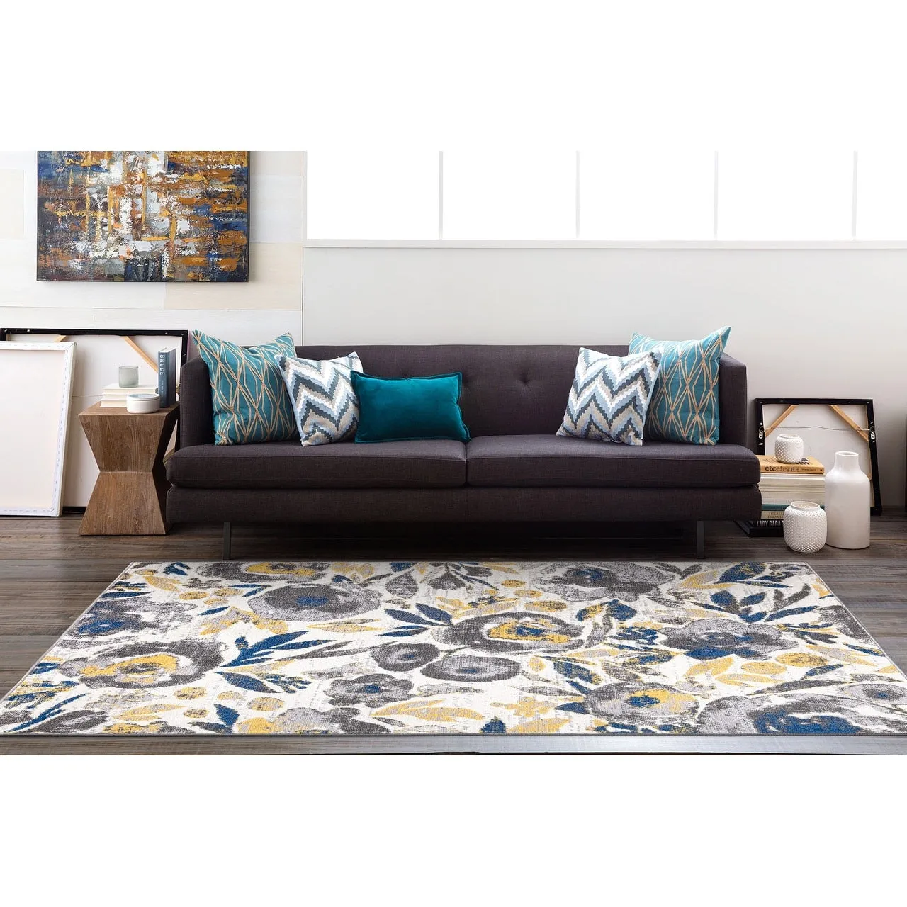 World Rug Gallery Vintage Modern Floral Area Rug