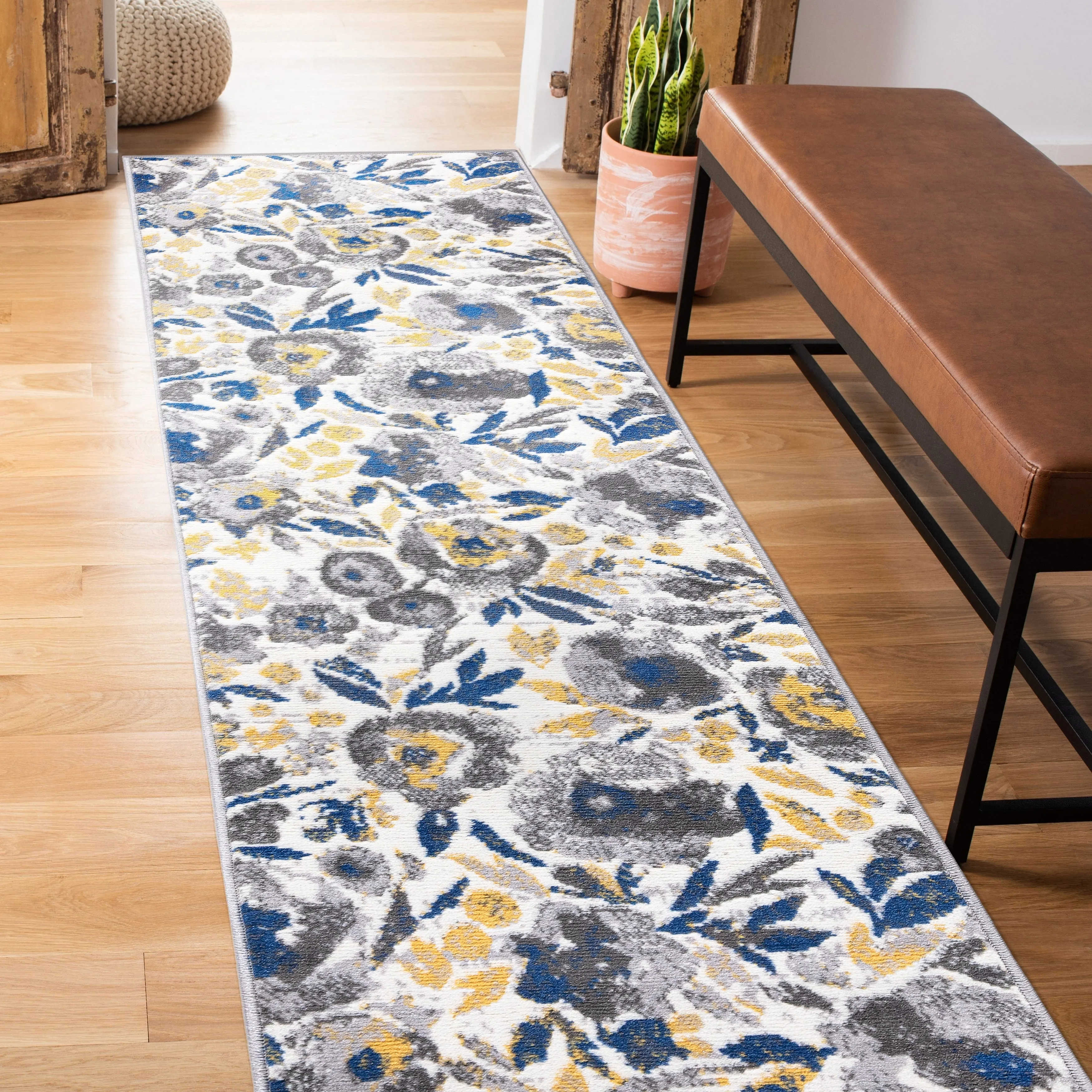 World Rug Gallery Vintage Modern Floral Area Rug