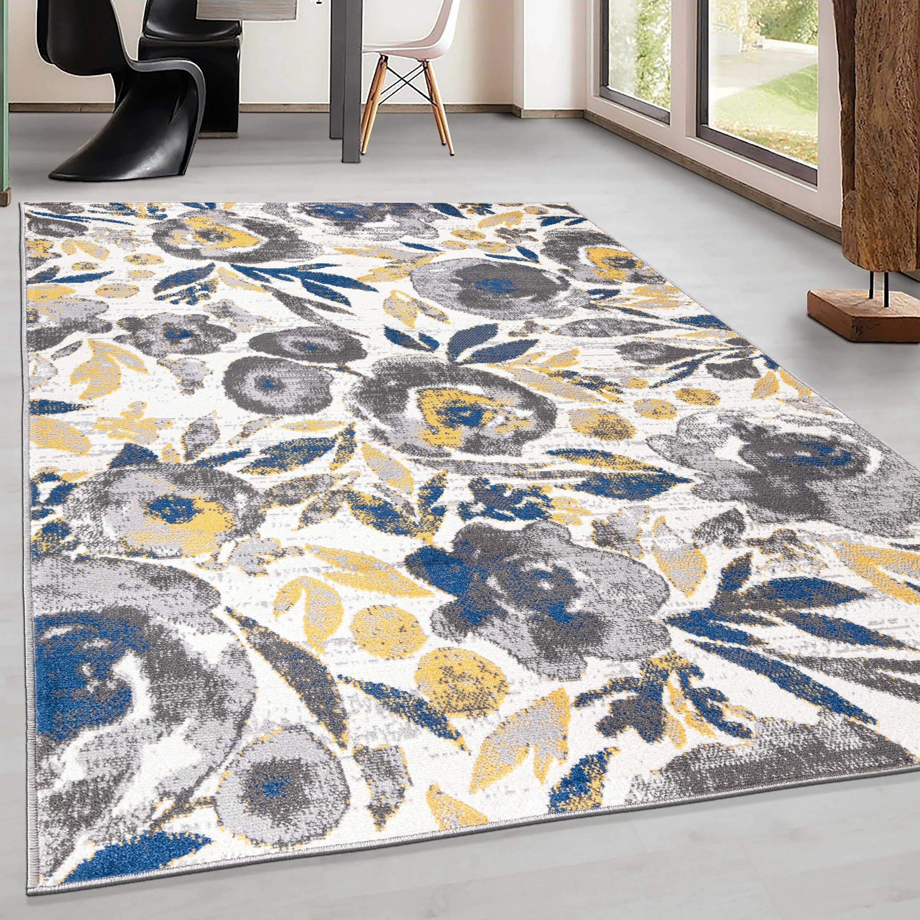 World Rug Gallery Vintage Modern Floral Area Rug