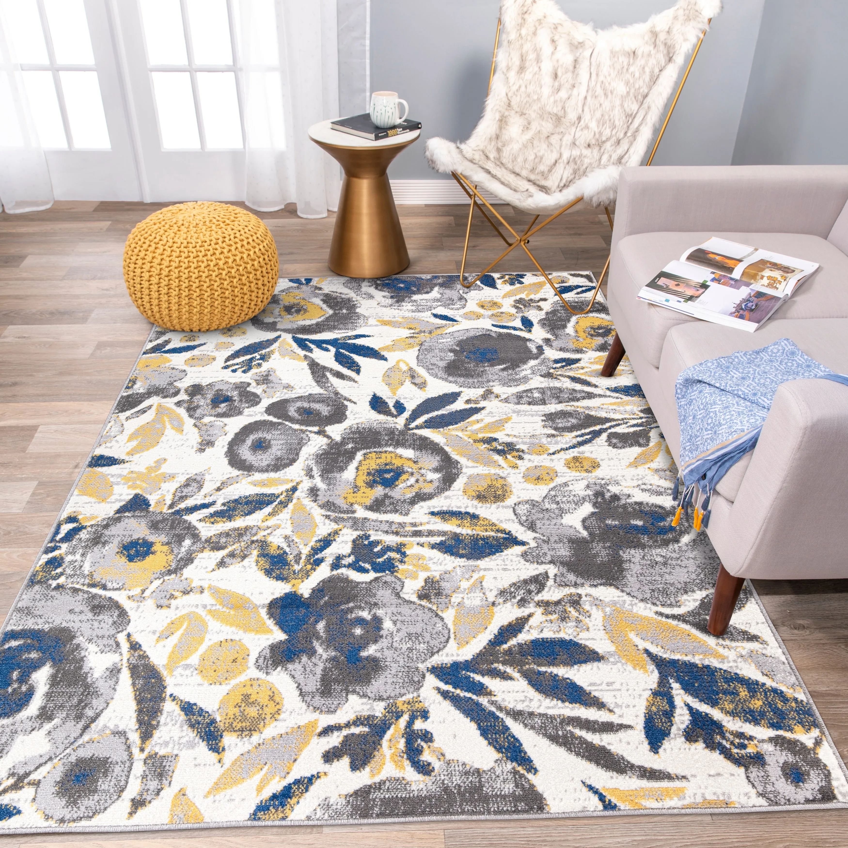 World Rug Gallery Vintage Modern Floral Area Rug