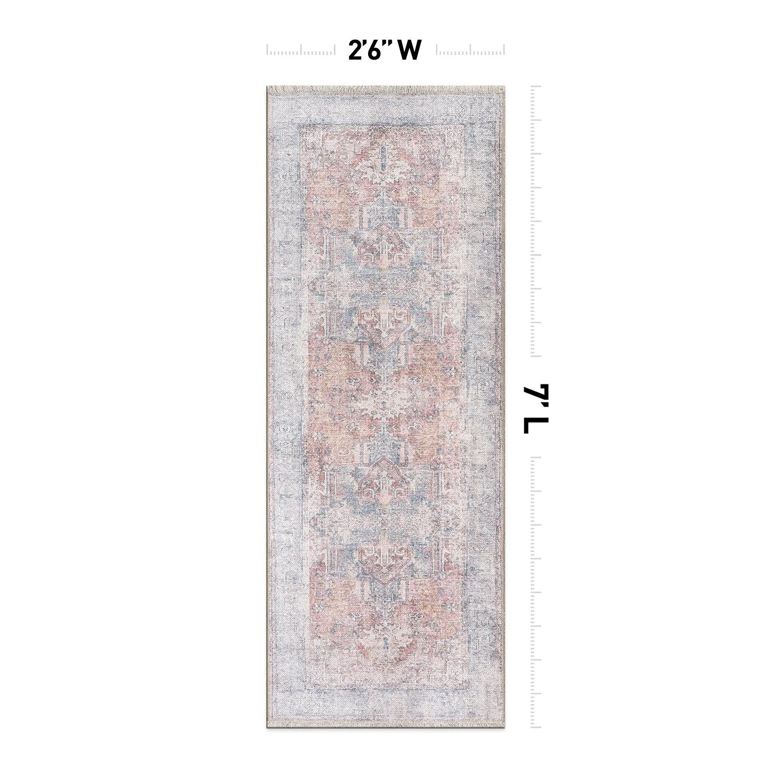 World Rug Gallery Vintage Transitional Boho Machine Washable Area Rug
