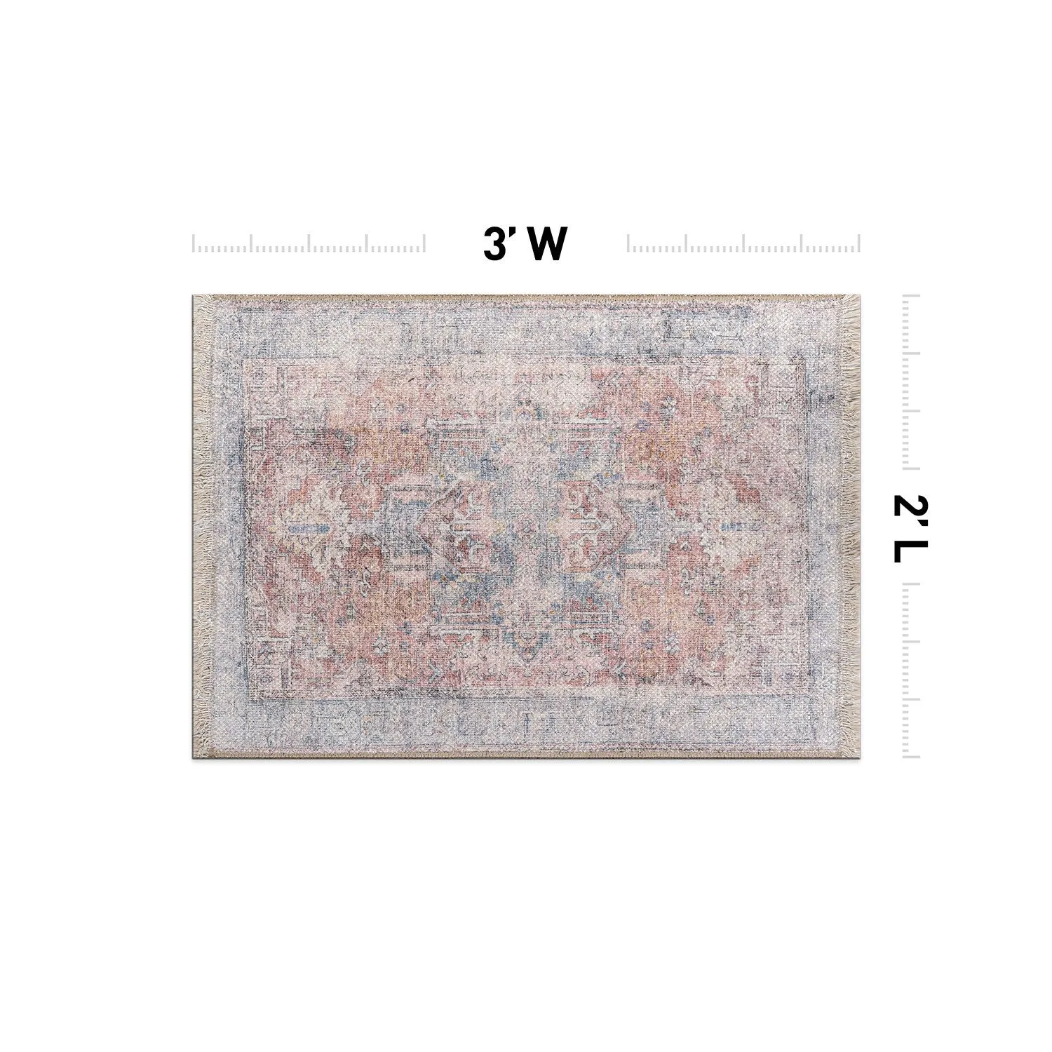 World Rug Gallery Vintage Transitional Boho Machine Washable Area Rug