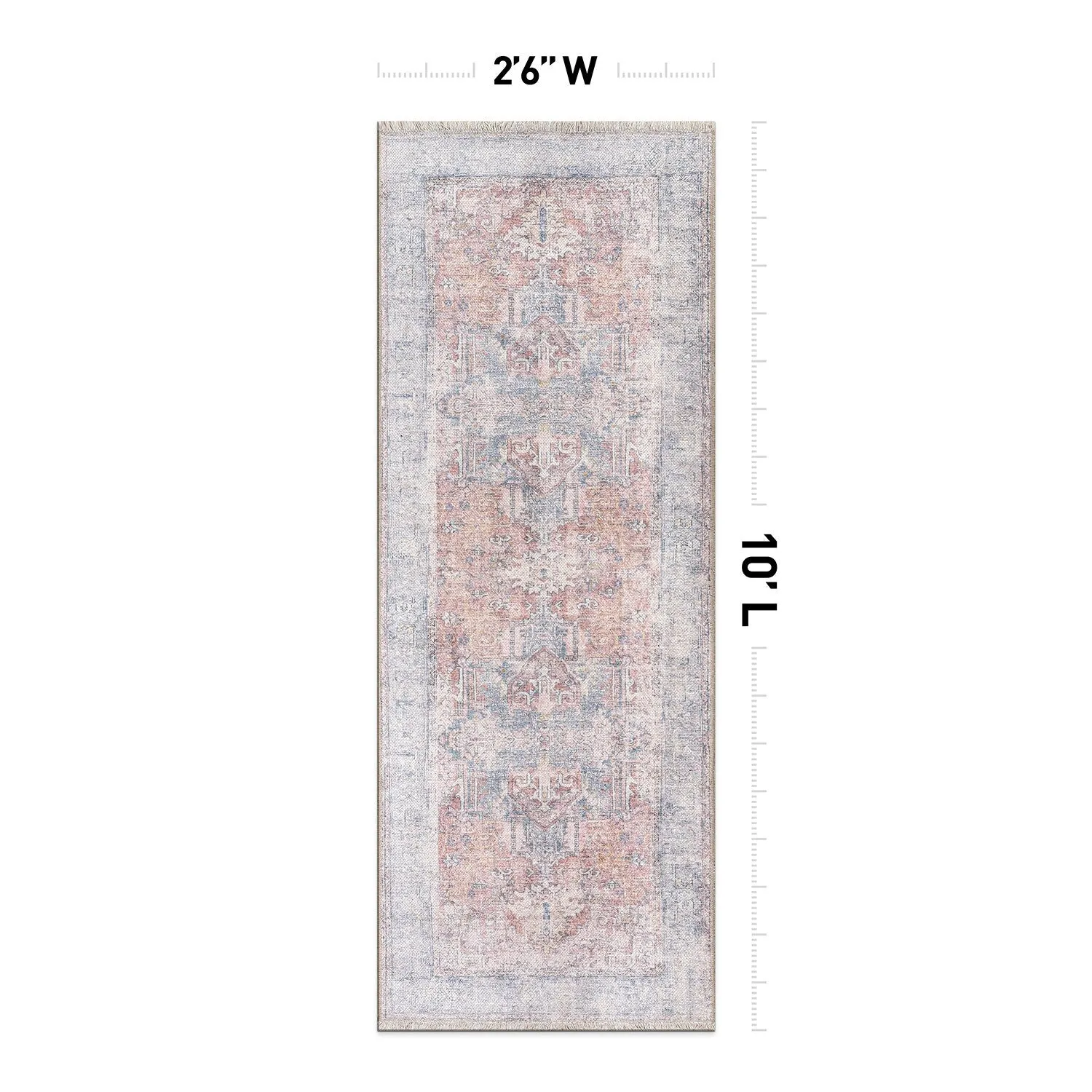 World Rug Gallery Vintage Transitional Boho Machine Washable Area Rug