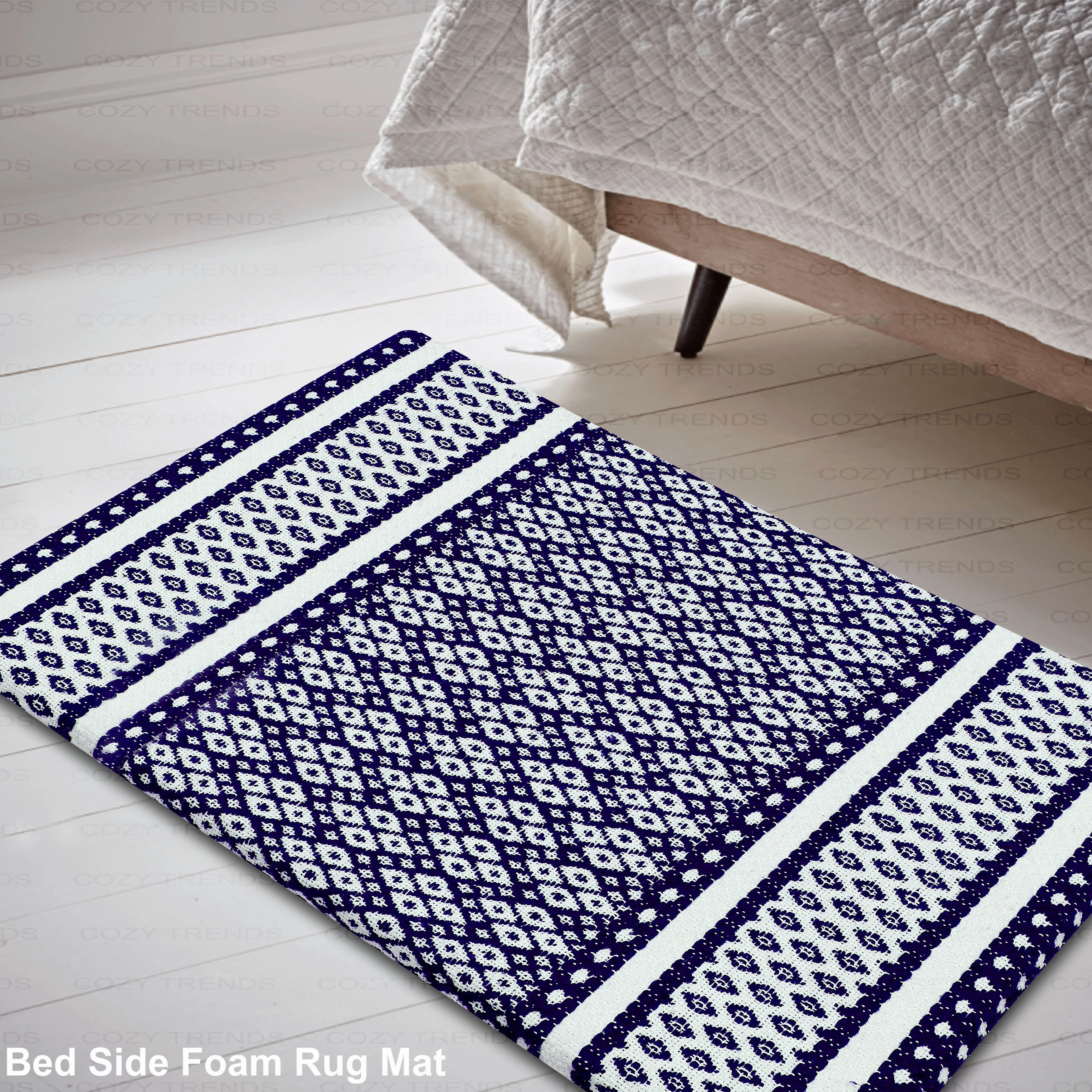 Woven Cotton Anti Fatigue Cushioned Kitchen | Doormat | Bathroom 18 x 30 Mats With Foam Backing Anti Slip - 18''x30''