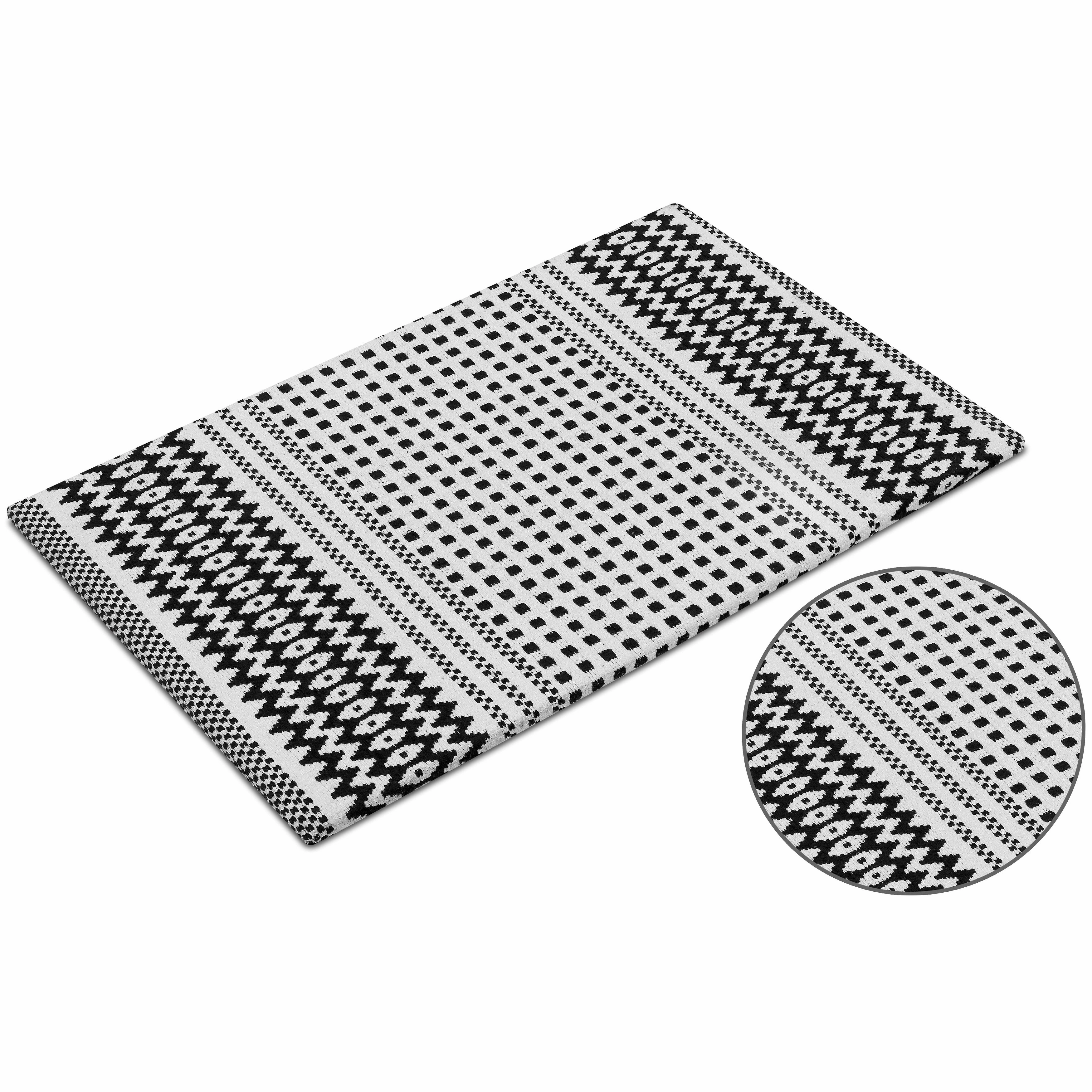 Woven Cotton Anti Fatigue Cushioned Kitchen | Doormat | Bathroom 18 x 30 Mats With Foam Backing Anti Slip - 18''x30''