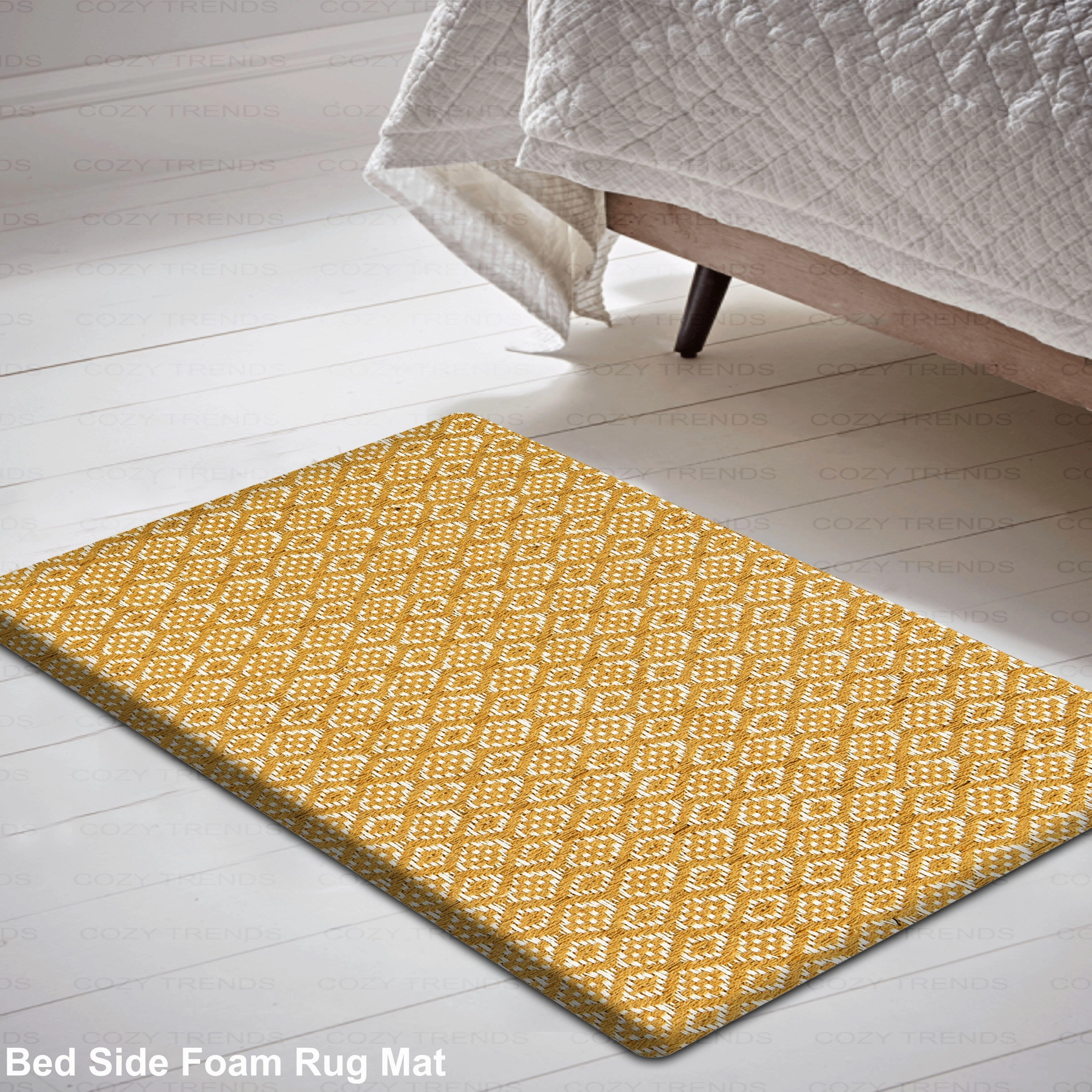 Woven Cotton Anti Fatigue Cushioned Kitchen | Doormat | Bathroom 18 x 30 Mats With Foam Backing Anti Slip - 18''x30''