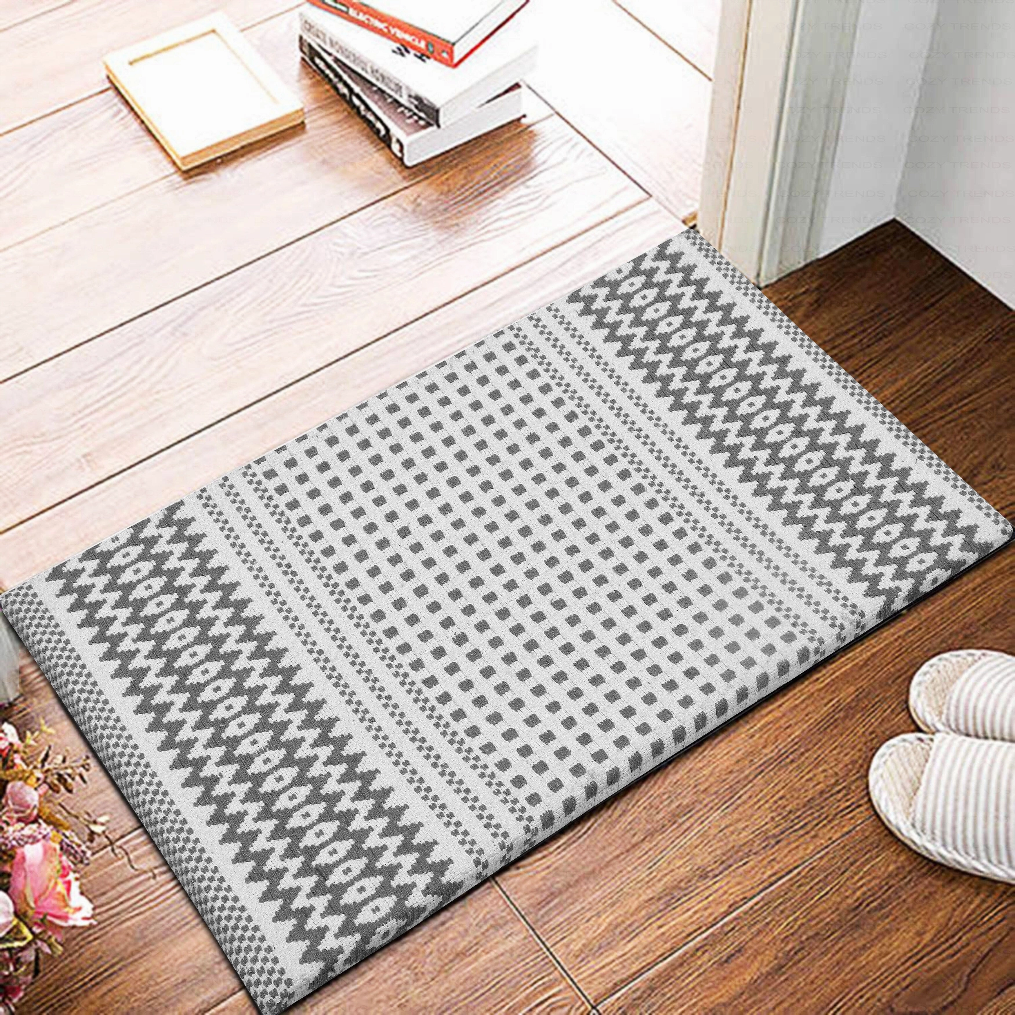 Woven Cotton Anti Fatigue Cushioned Kitchen | Doormat | Bathroom 18 x 30 Mats With Foam Backing Anti Slip - 18''x30''
