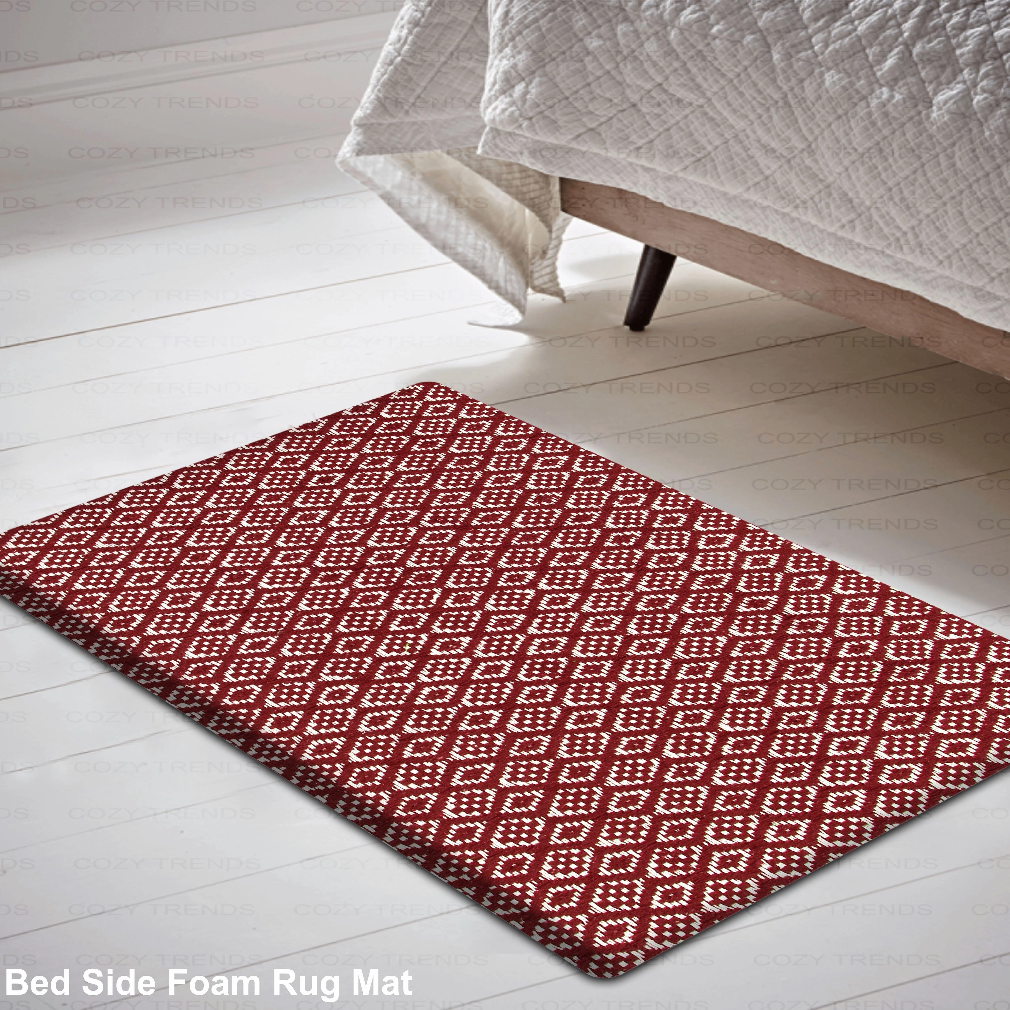 Woven Cotton Anti Fatigue Cushioned Kitchen | Doormat | Bathroom 18 x 30 Mats With Foam Backing Anti Slip - 18''x30''