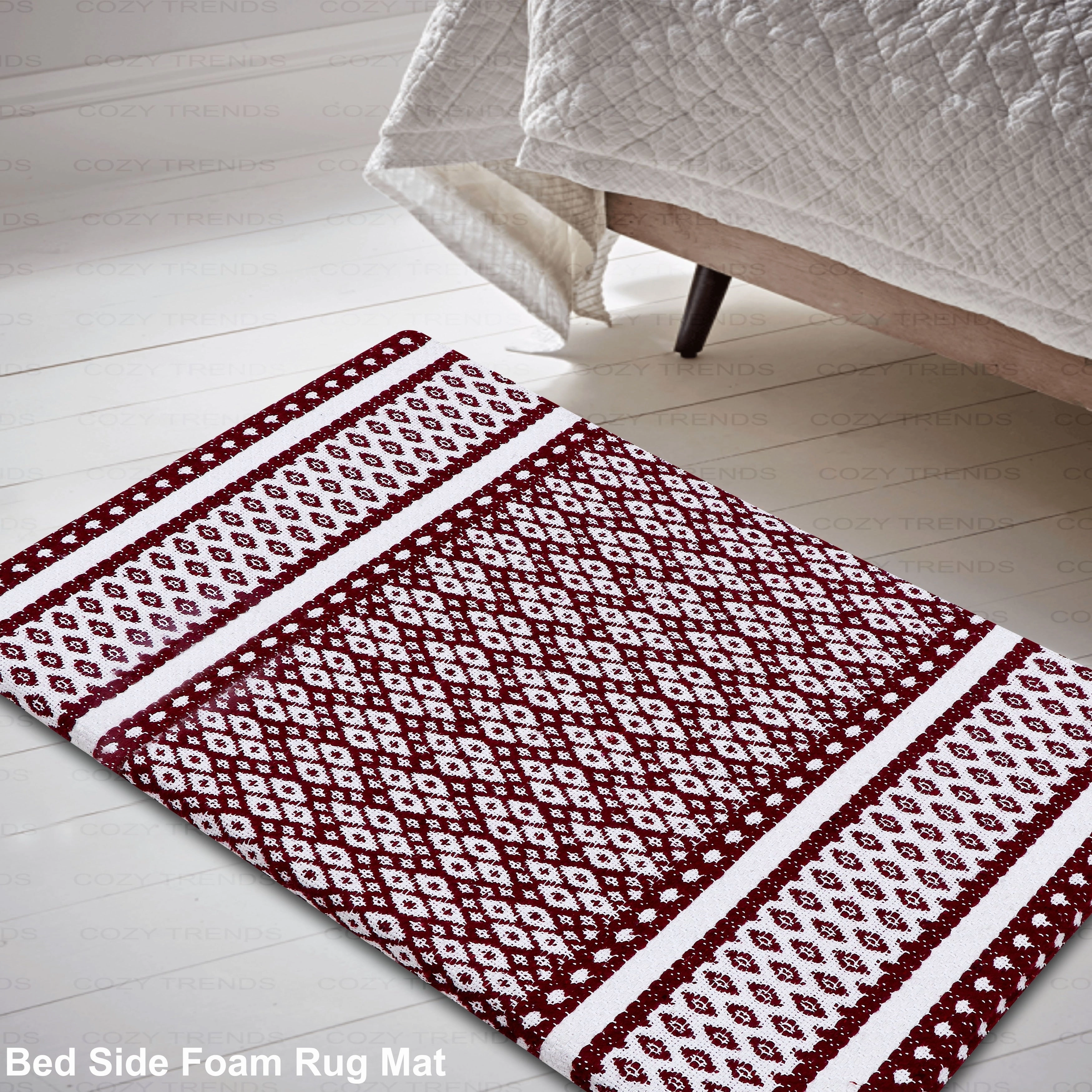 Woven Cotton Anti Fatigue Cushioned Kitchen | Doormat | Bathroom 18 x 30 Mats With Foam Backing Anti Slip - 18''x30''
