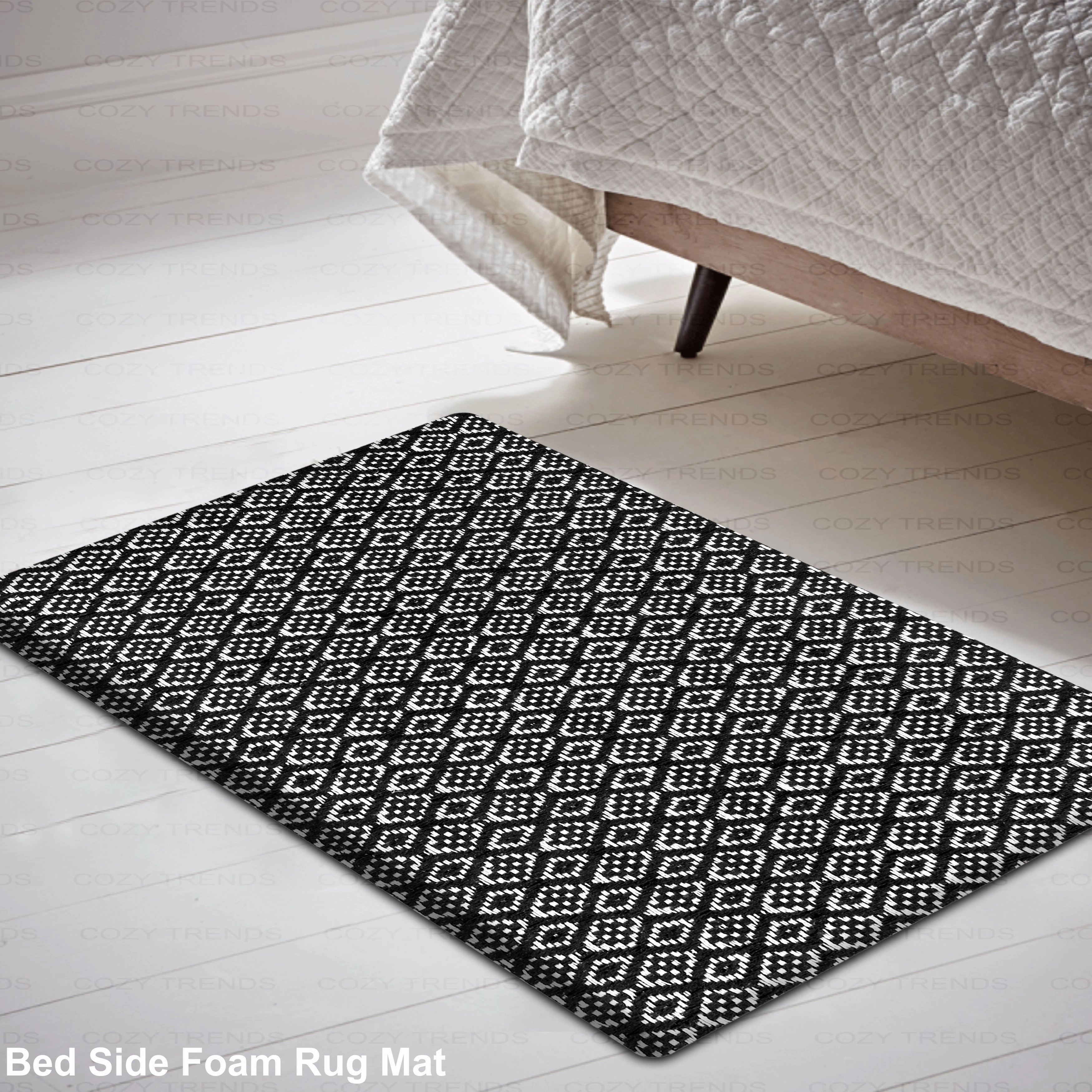 Woven Cotton Anti Fatigue Cushioned Kitchen | Doormat | Bathroom 18 x 30 Mats With Foam Backing Anti Slip - 18''x30''