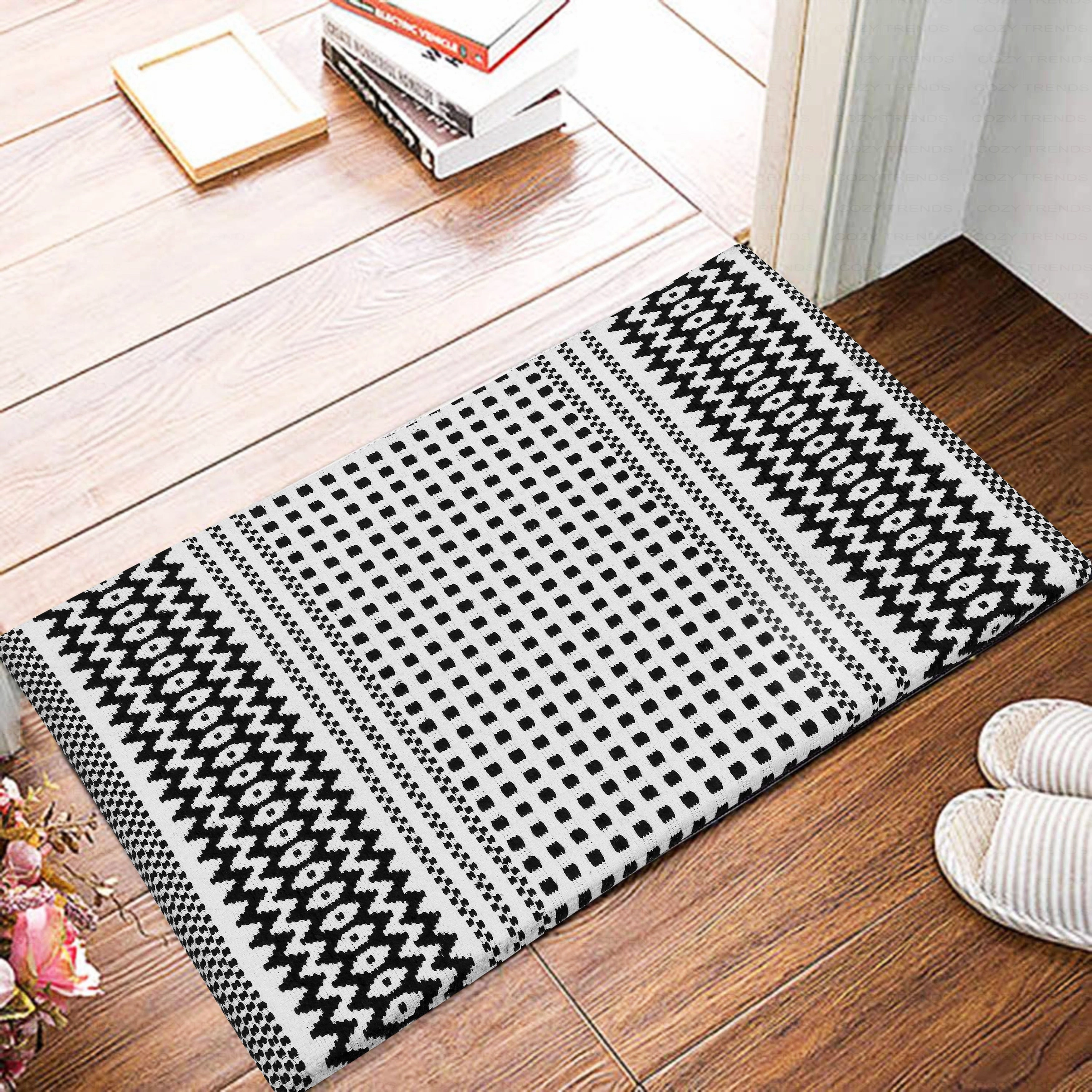 Woven Cotton Anti Fatigue Cushioned Kitchen | Doormat | Bathroom 18 x 30 Mats With Foam Backing Anti Slip - 18''x30''