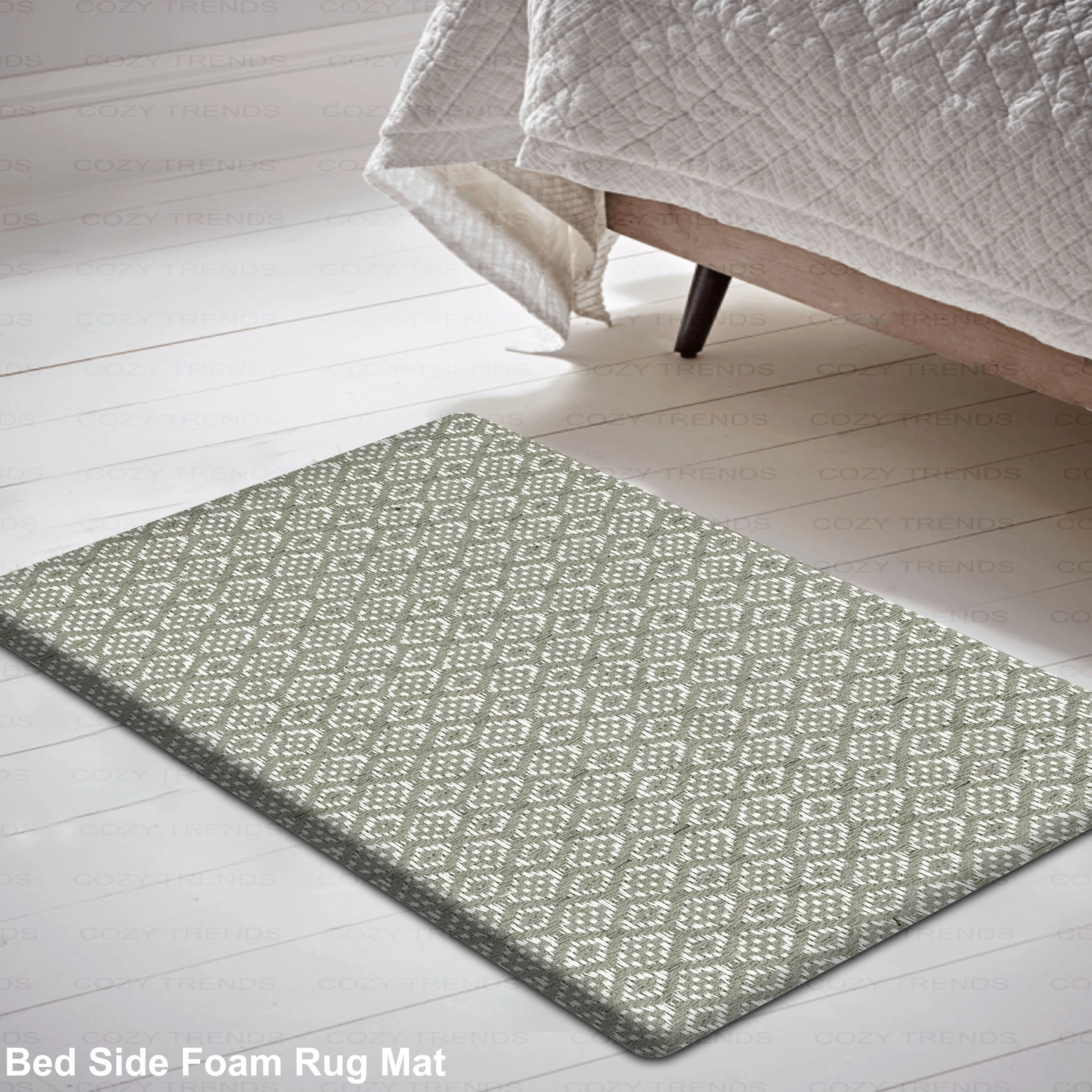 Woven Cotton Anti Fatigue Cushioned Kitchen | Doormat | Bathroom 18 x 30 Mats With Foam Backing Anti Slip - 18''x30''