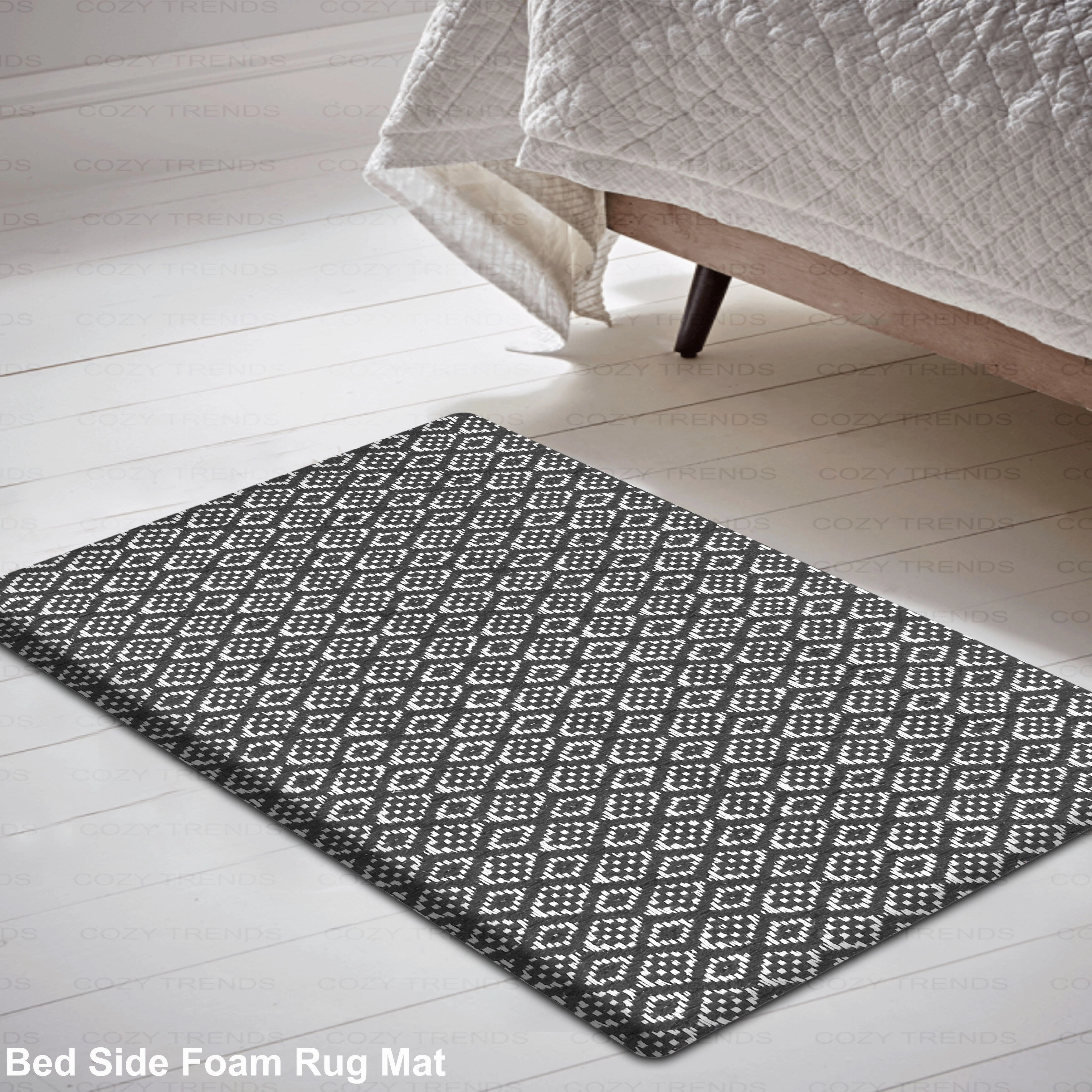 Woven Cotton Anti Fatigue Cushioned Kitchen | Doormat | Bathroom 18 x 30 Mats With Foam Backing Anti Slip - 18''x30''