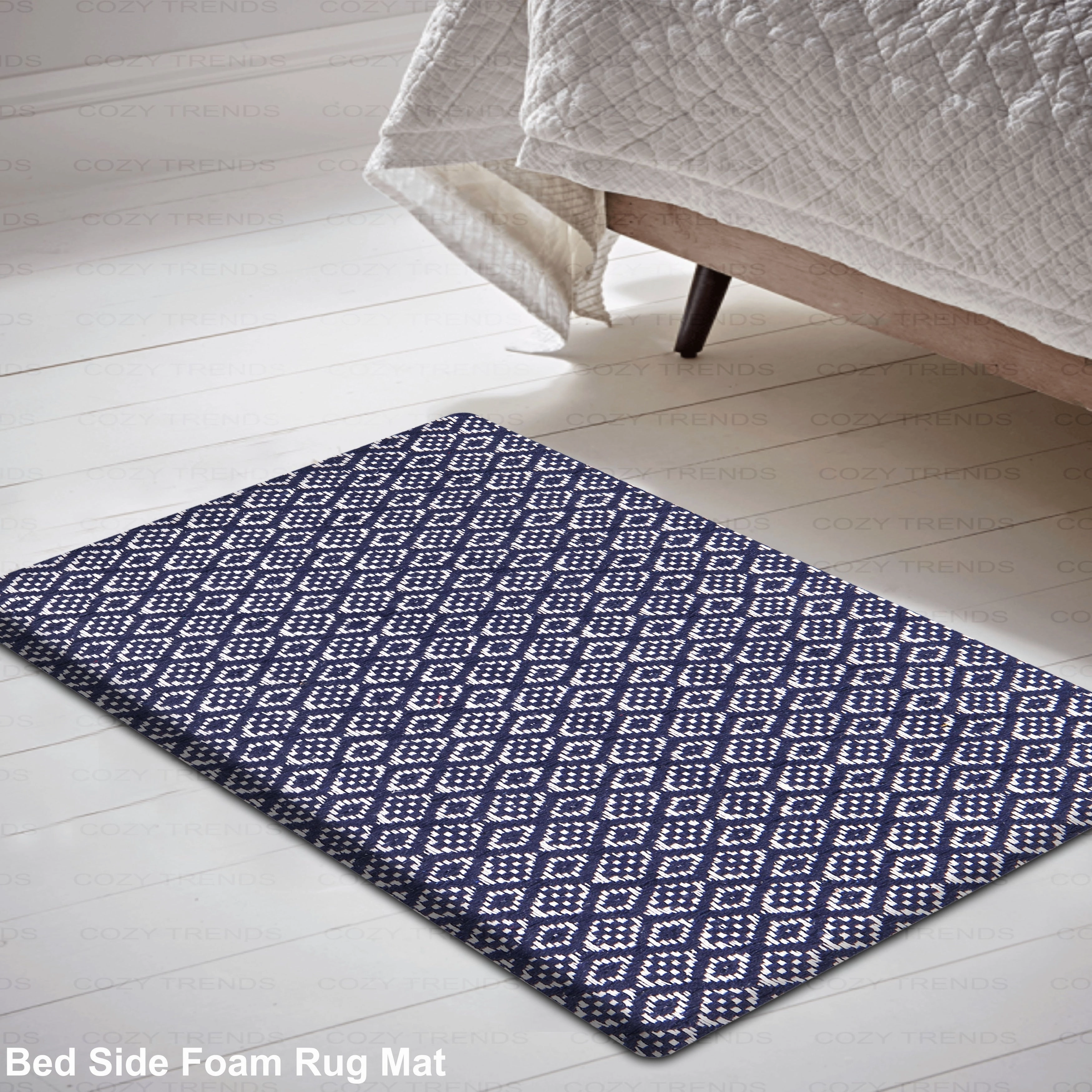 Woven Cotton Anti Fatigue Cushioned Kitchen | Doormat | Bathroom 18 x 30 Mats With Foam Backing Anti Slip - 18''x30''