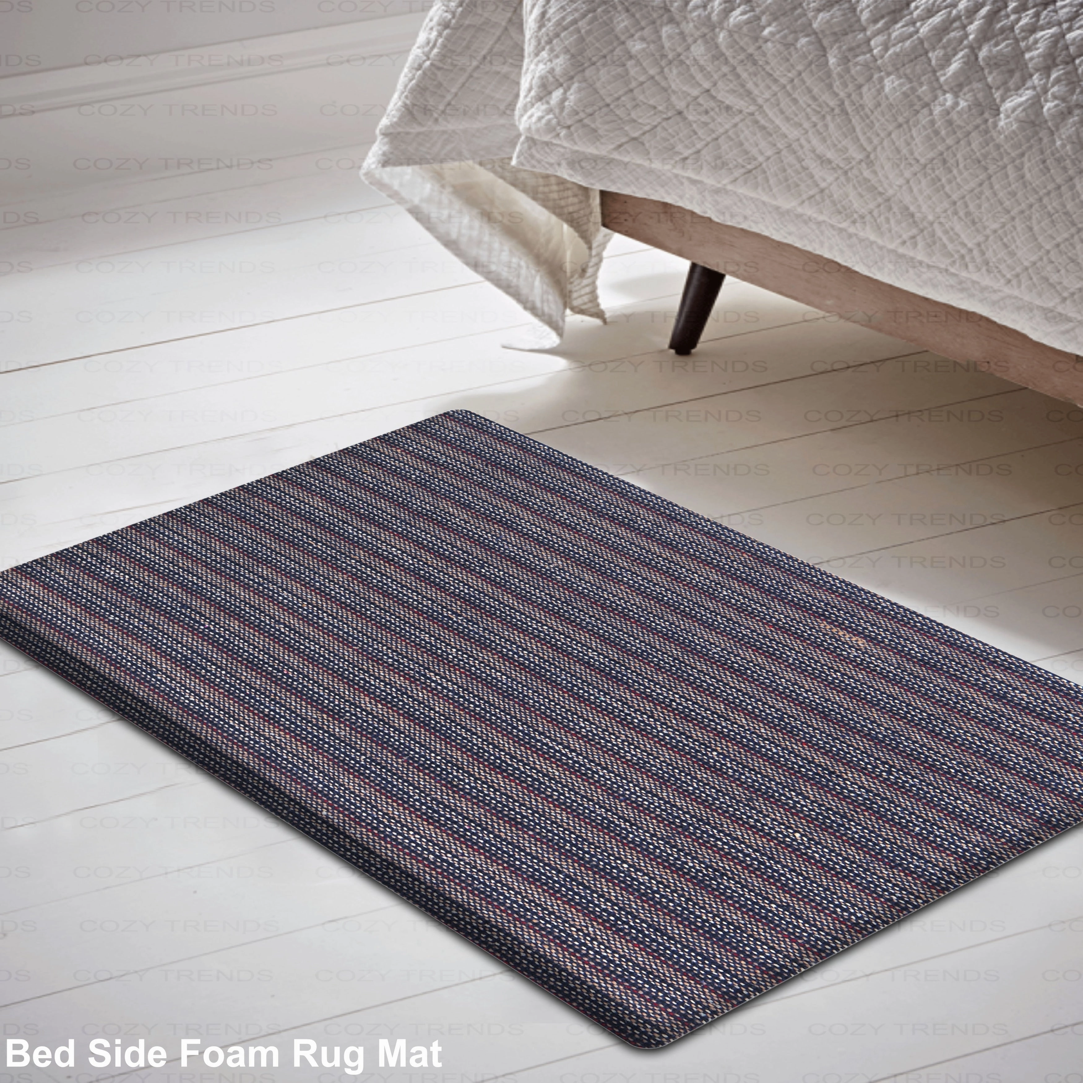 Woven Cotton Anti Fatigue Cushioned Kitchen | Doormat | Bathroom 18 x 30 Mats With Foam Backing Anti Slip - 18''x30''
