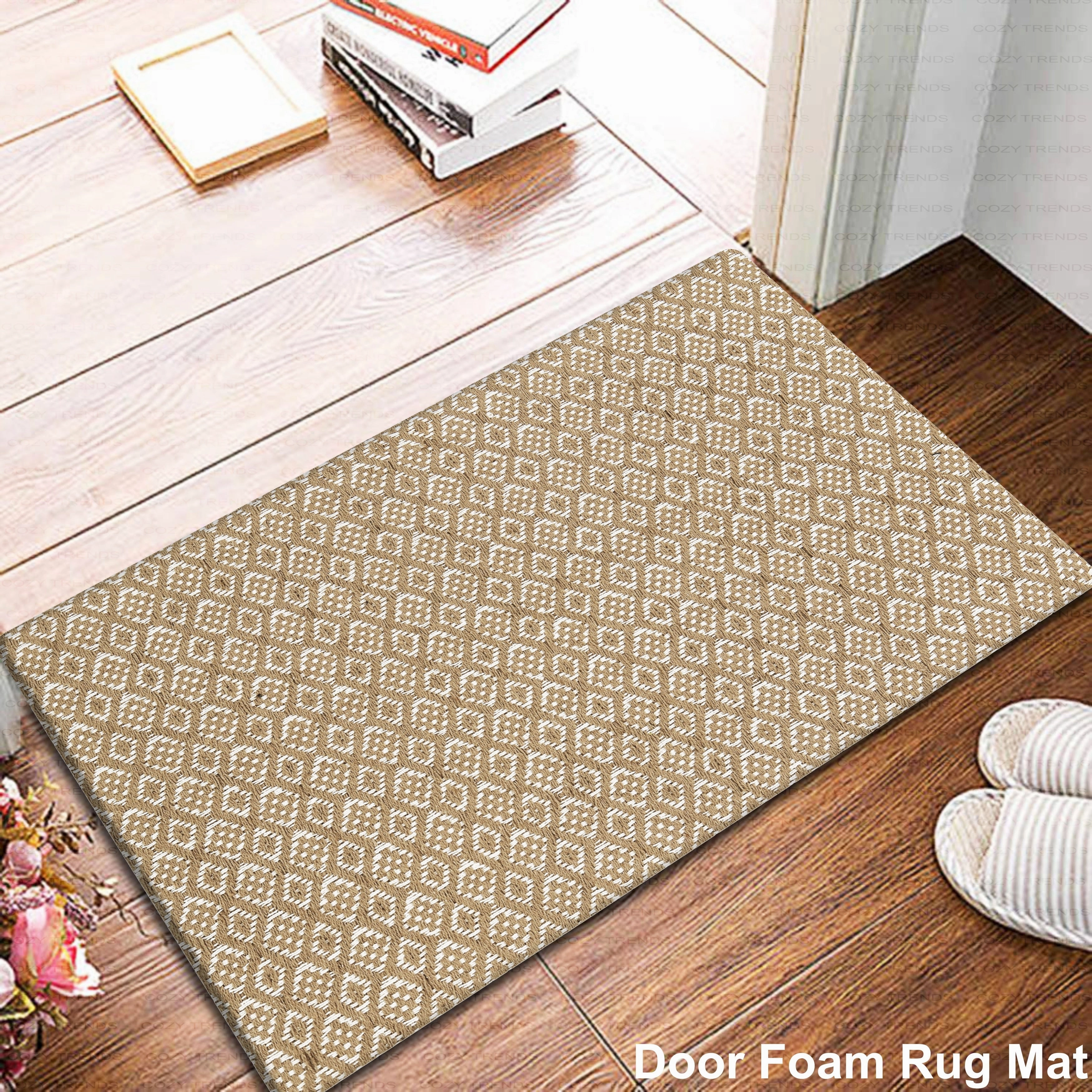 Woven Cotton Anti Fatigue Cushioned Kitchen | Doormat | Bathroom 18 x 30 Mats With Foam Backing Anti Slip - 18''x30''