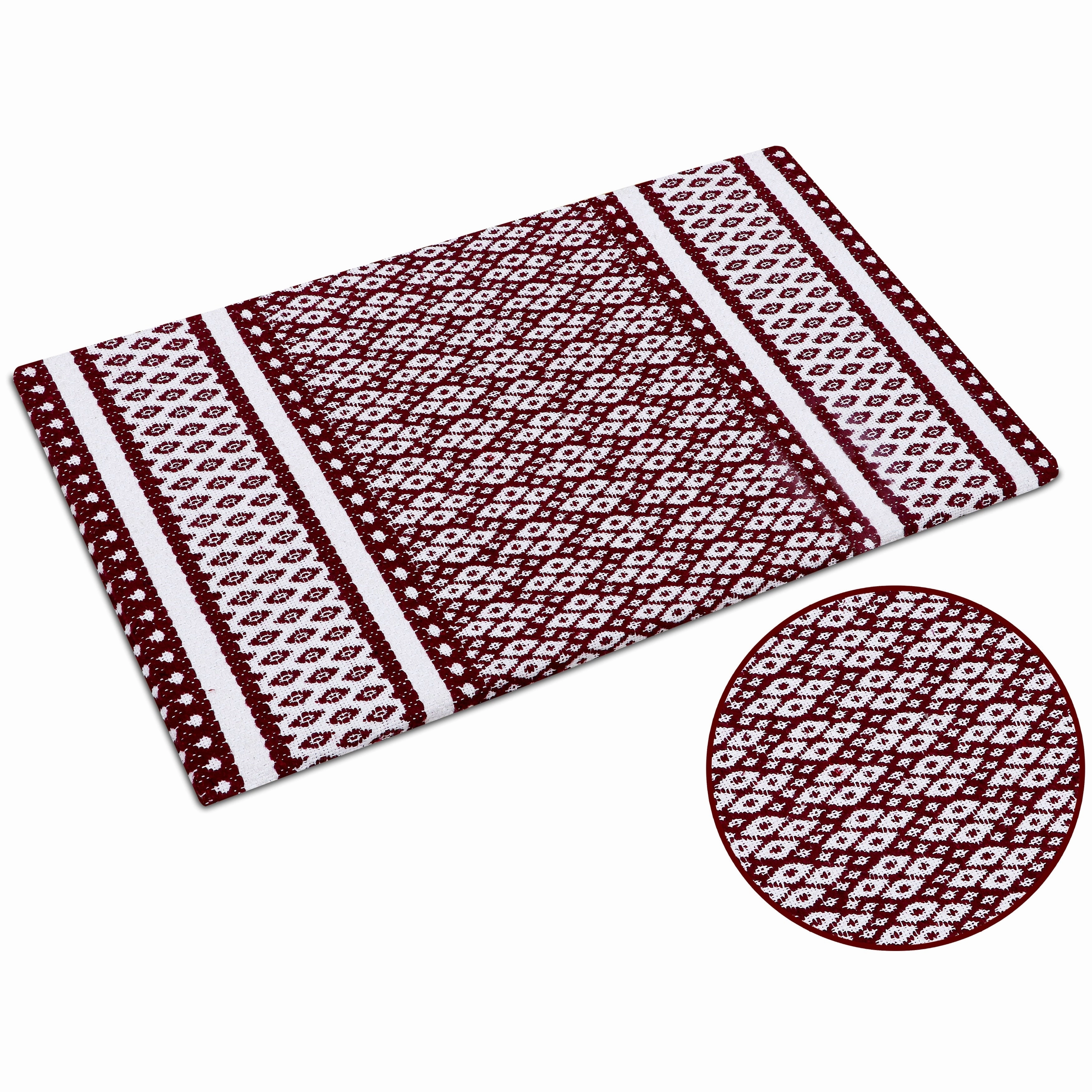 Woven Cotton Anti Fatigue Cushioned Kitchen | Doormat | Bathroom 18 x 30 Mats With Foam Backing Anti Slip - 18''x30''