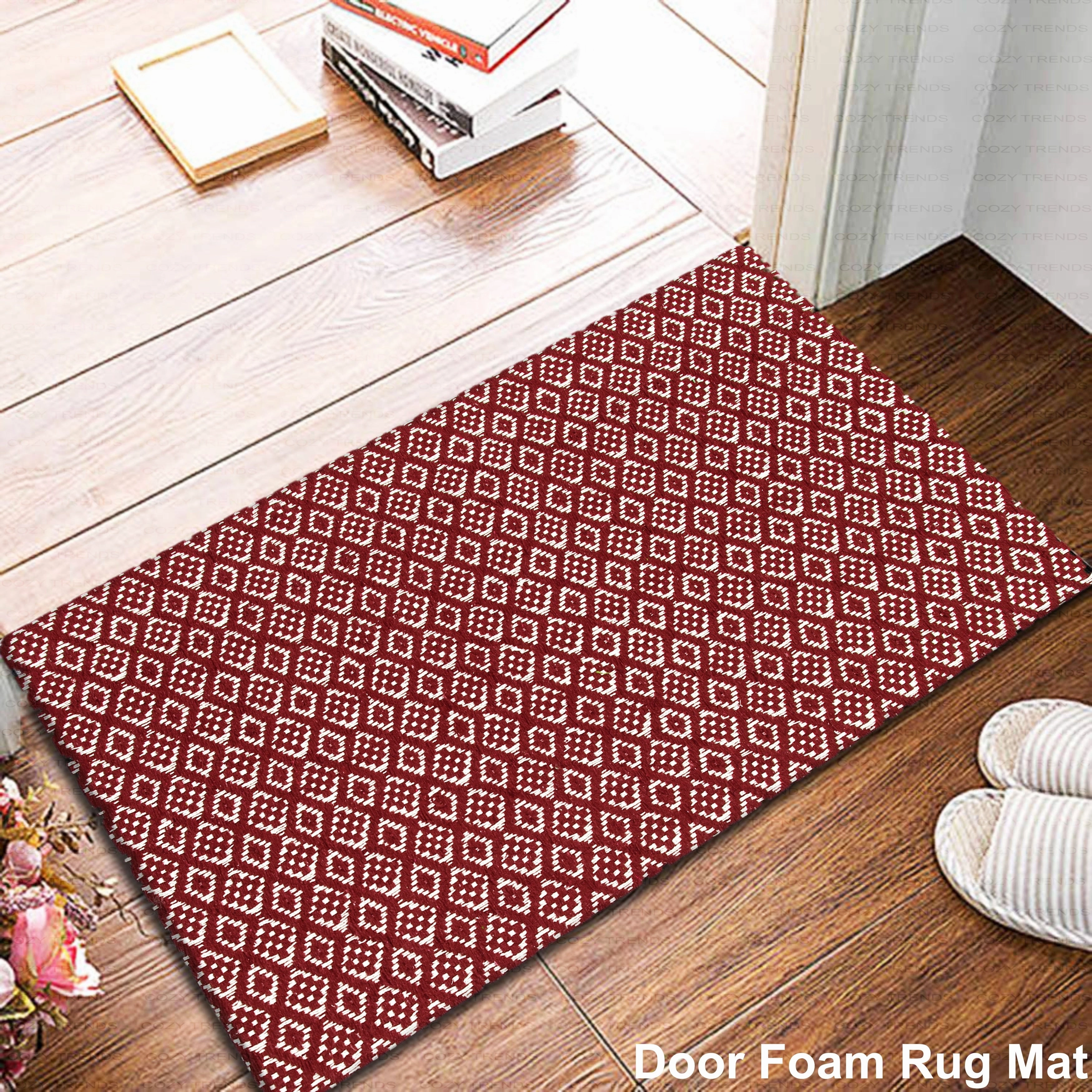 Woven Cotton Anti Fatigue Cushioned Kitchen | Doormat | Bathroom 18 x 30 Mats With Foam Backing Anti Slip - 18''x30''