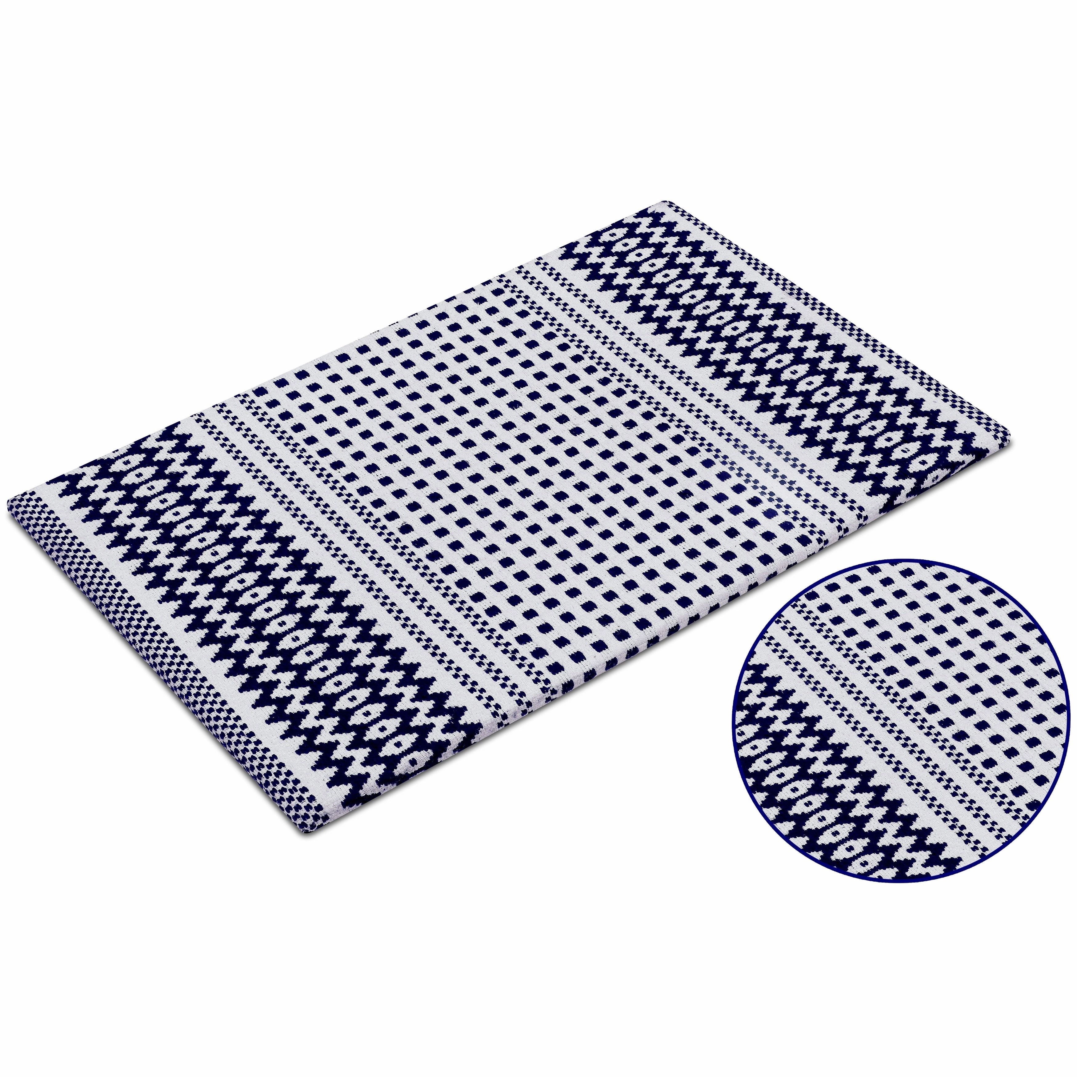 Woven Cotton Anti Fatigue Cushioned Kitchen | Doormat | Bathroom 18 x 30 Mats With Foam Backing Anti Slip - 18''x30''