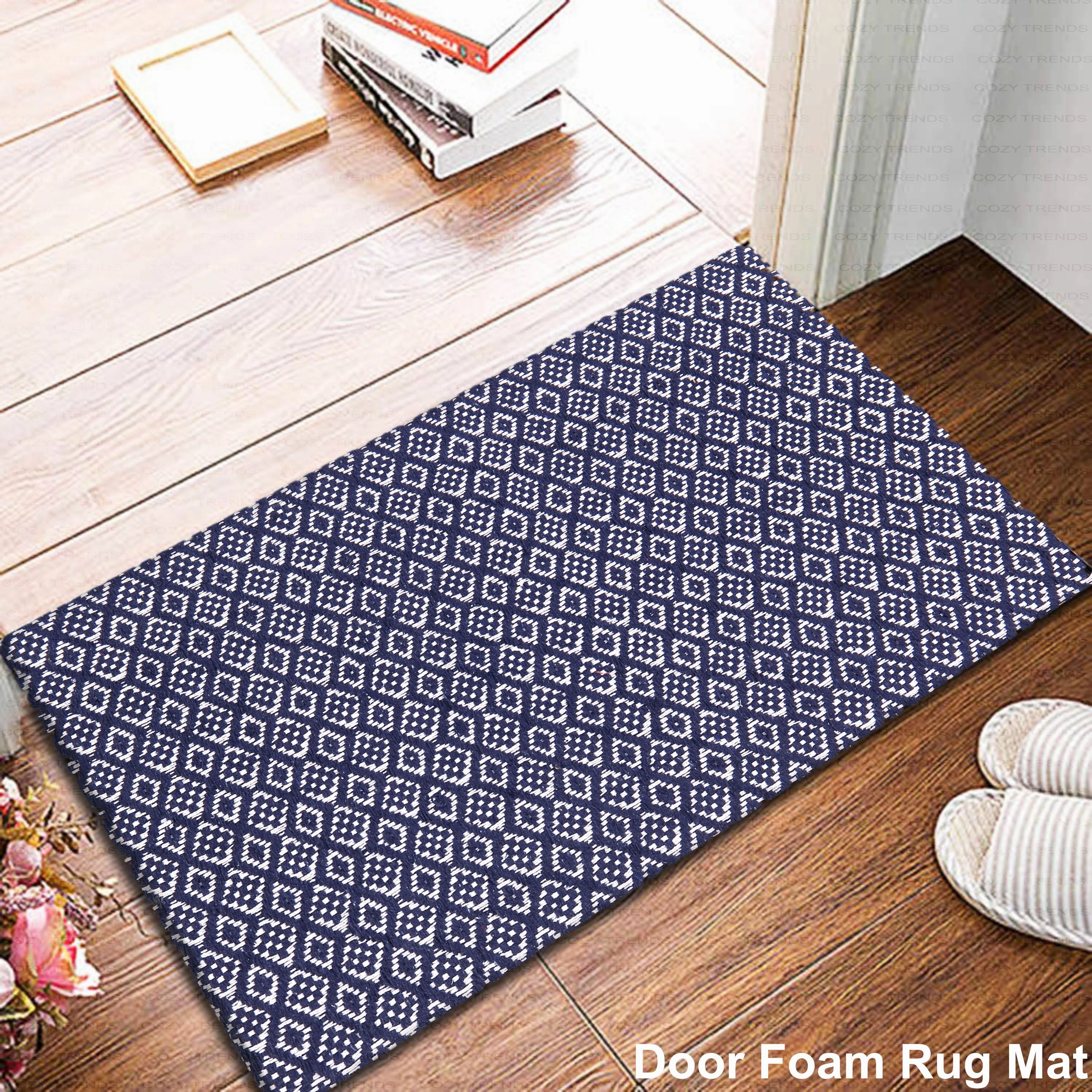 Woven Cotton Anti Fatigue Cushioned Kitchen | Doormat | Bathroom 18 x 30 Mats With Foam Backing Anti Slip - 18''x30''