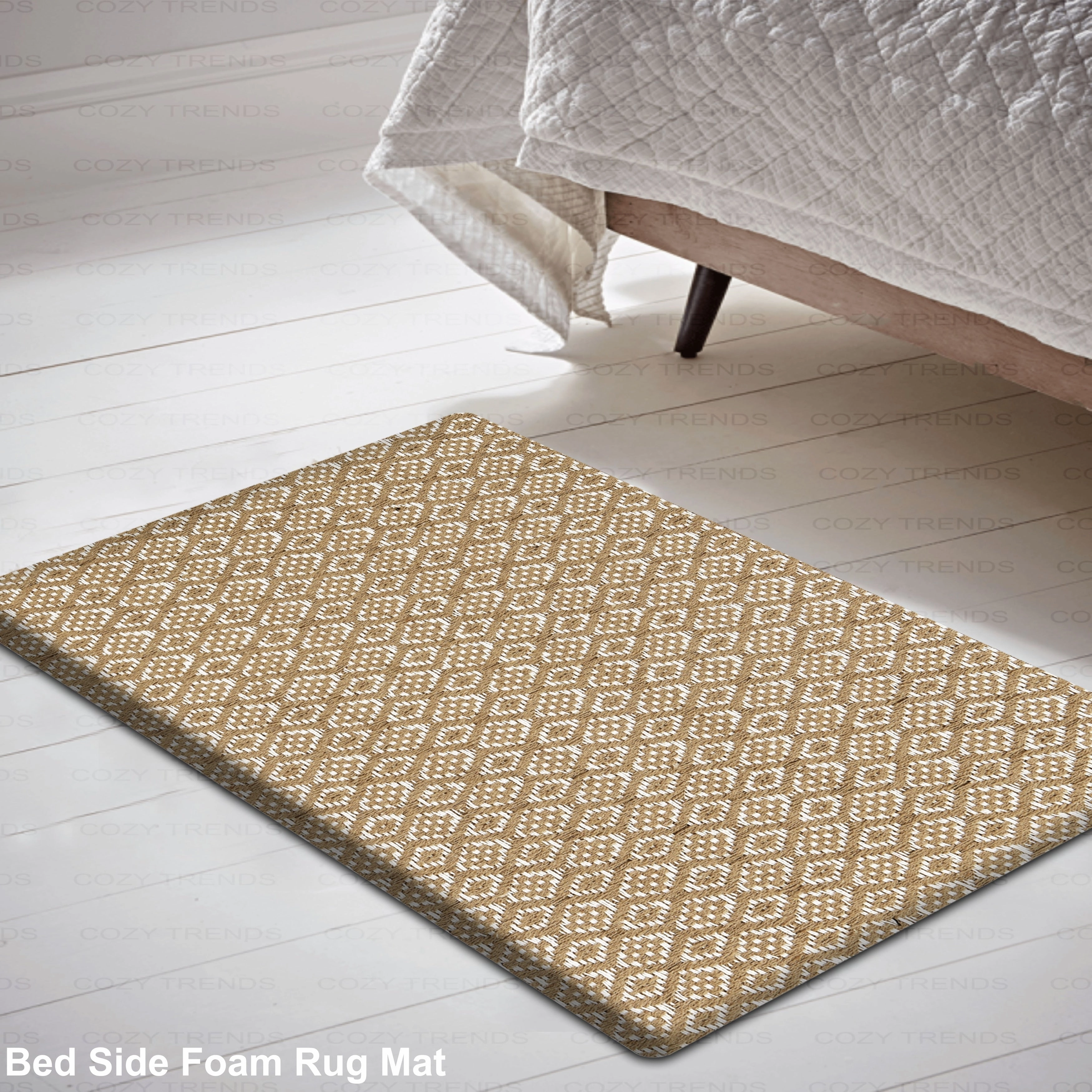 Woven Cotton Anti Fatigue Cushioned Kitchen | Doormat | Bathroom 18 x 30 Mats With Foam Backing Anti Slip - 18''x30''