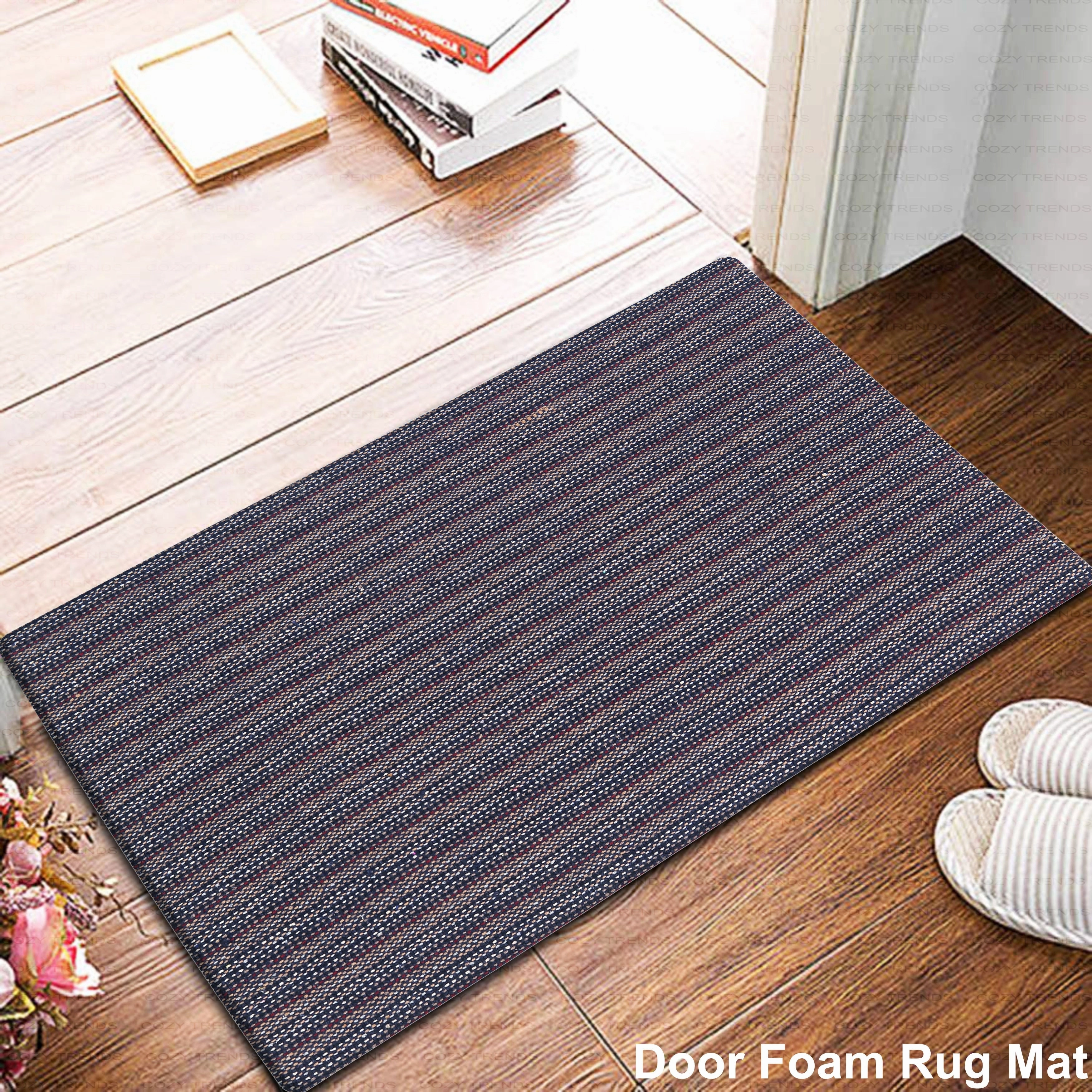 Woven Cotton Anti Fatigue Cushioned Kitchen | Doormat | Bathroom 18 x 30 Mats With Foam Backing Anti Slip - 18''x30''