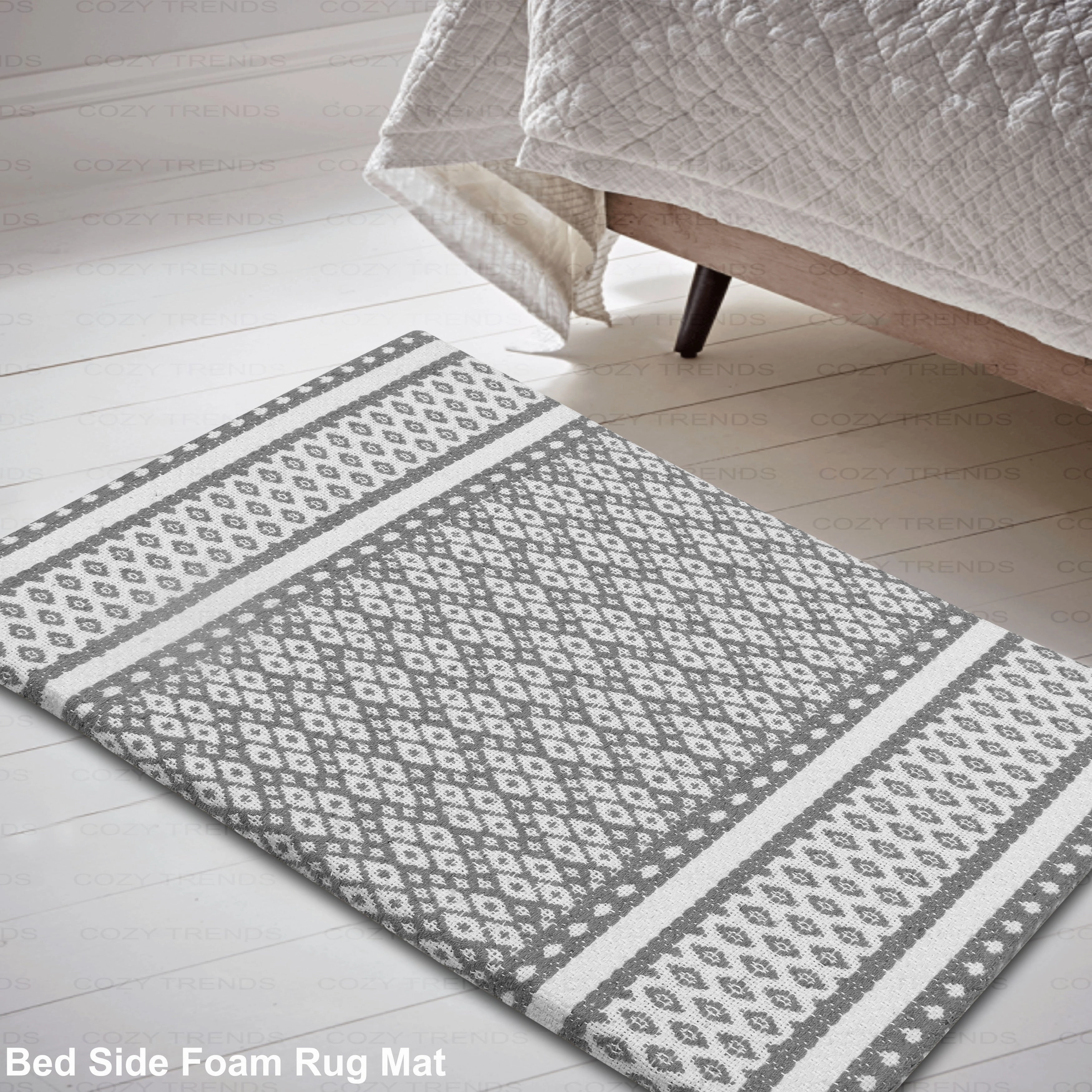 Woven Cotton Anti Fatigue Cushioned Kitchen | Doormat | Bathroom 18 x 30 Mats With Foam Backing Anti Slip - 18''x30''